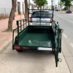 Remolque caja abierta con barandilla y atril | 2 ejes sin freno | papeles 750kg