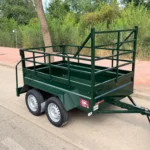 Remolque caja abierta con barandilla y atril | 2 ejes sin freno | papeles 750kg