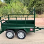 Remolque caja abierta con barandilla y atril | 2 ejes sin freno | papeles 750kg