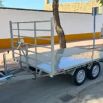 Remolque plataforma reforzado para cargar paja y forraje | 2 ejes, atril, cabestrante, freno de inercia reforzado | Remolques JCastillo Sevilla